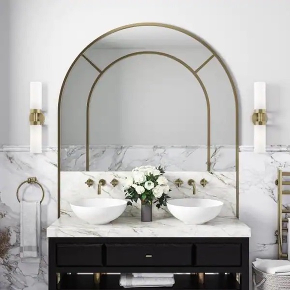 Livix lighting Aero two light antique brass ADA vanity sconce - Picture 1 of 6